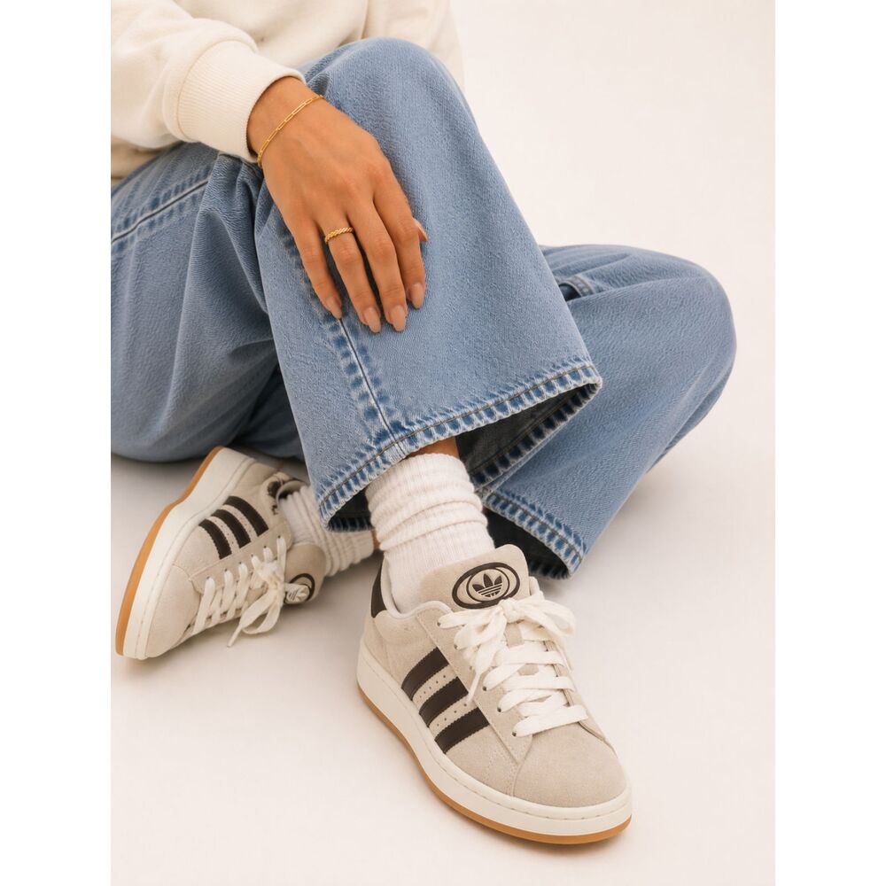 Adidas Campus 00s Crystal White Core Black Suede Sneakers Women's 7.5 GY0042